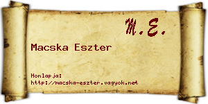 Macska Eszter névjegykártya